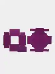 Фиолетовый коробка складная для 4 конфет с окном, 12,5 х 12,5 х 3,5 см