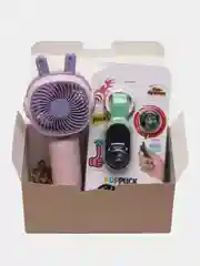 Разноцветный подарочный набор для девочки, подарок для мальчика, одноклассников. Вентилятор, поп пак