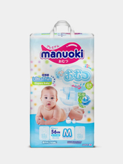 Подгузники MANUOKI Ultrathin, размер M, 6-11 кг, 56 штук