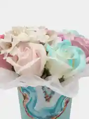 Аметистовый букет из мыльных цветов, роз Декоративный букет, мыльные розы