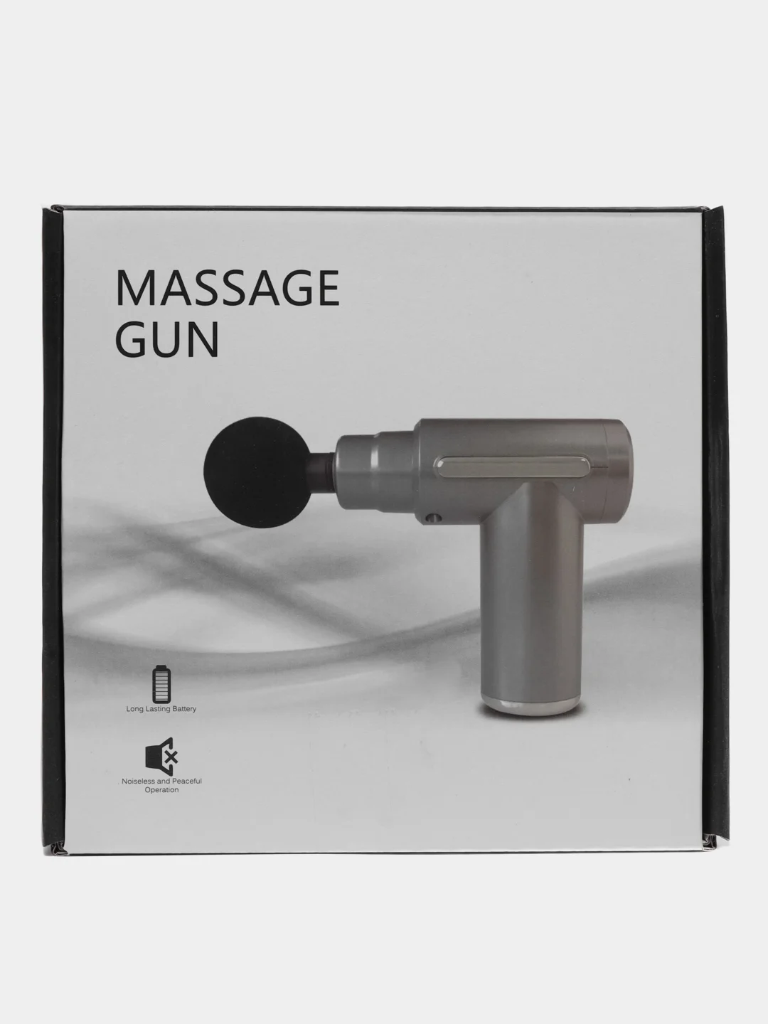 Серый мышечный массажер для тела Fascial Gun,ударный,перкуссионный,антицеллюлитный/ 4 насадки