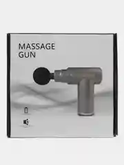 Серый мышечный массажер для тела Fascial Gun,ударный,перкуссионный,антицеллюлитный/ 4 насадки