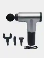 Серый мышечный массажер для тела Fascial Gun, ударный, перкуссионный