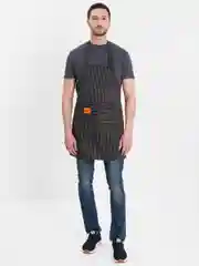 Черный фартук кухонный с регулируемой шлейкой на шее