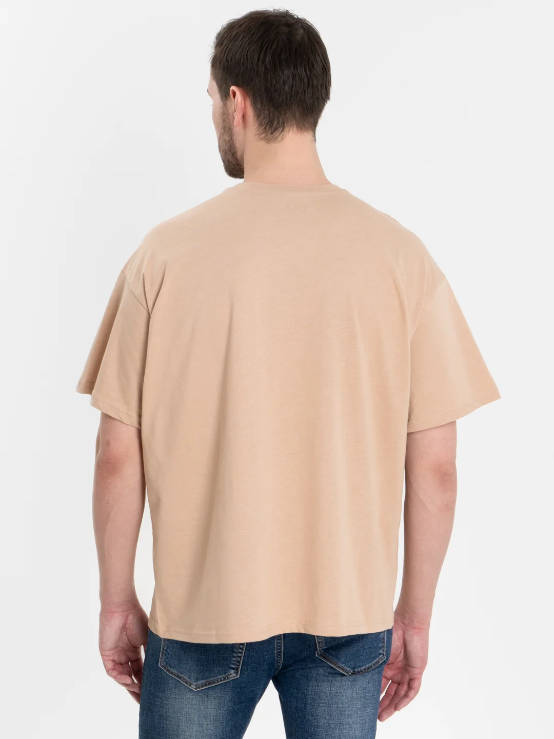 Бежевый футболка Oversize