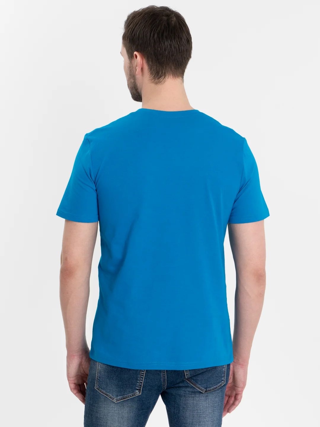 Голубой футболка Oversize