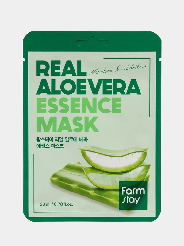 Тканевая маска с алое вера Farm stay "Real aloe vera essence mask"