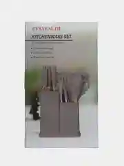 Черный набор кухонных принадлежностей, ножей, 19 предметов