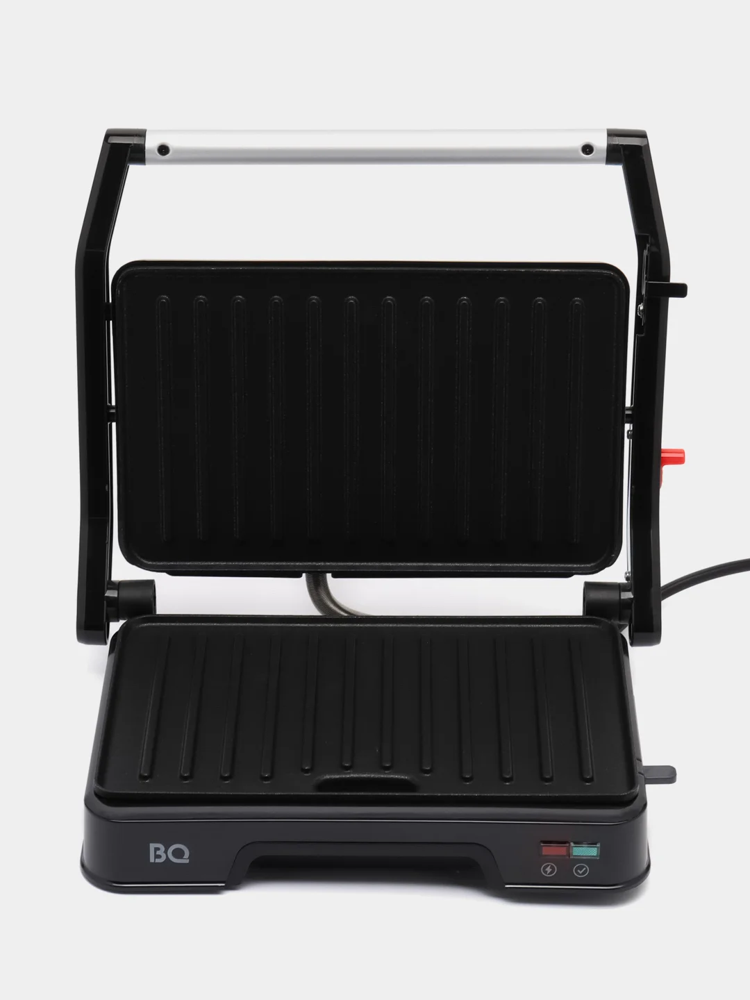 Черный электрический гриль BQ GR1005, 1000Вт, АНТИПРИГАРНОЕ ПОКРЫТИЕ, LED ИНДИКАЦИЯ