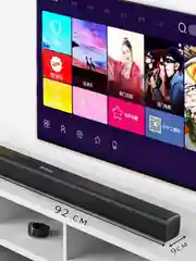 Черный стереосистема для дома с двумя микрофонами, Bluetooth колонка, саундбар, караоке домашнее