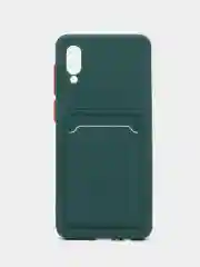 Розовый чехол для Samsung Galaxy A02 (Самсунг Галакси А02), с карманом для карт