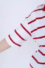 Красный футболка поло, оверсайз, в полоску