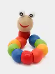 Белый детская деревянная игрушка для детей, гусеница разноцветная