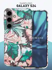 Чехол для Samsung Galaxy A54 A34 A24 S23 S24 с принтом пластиковый ROSCO матовый тонкий