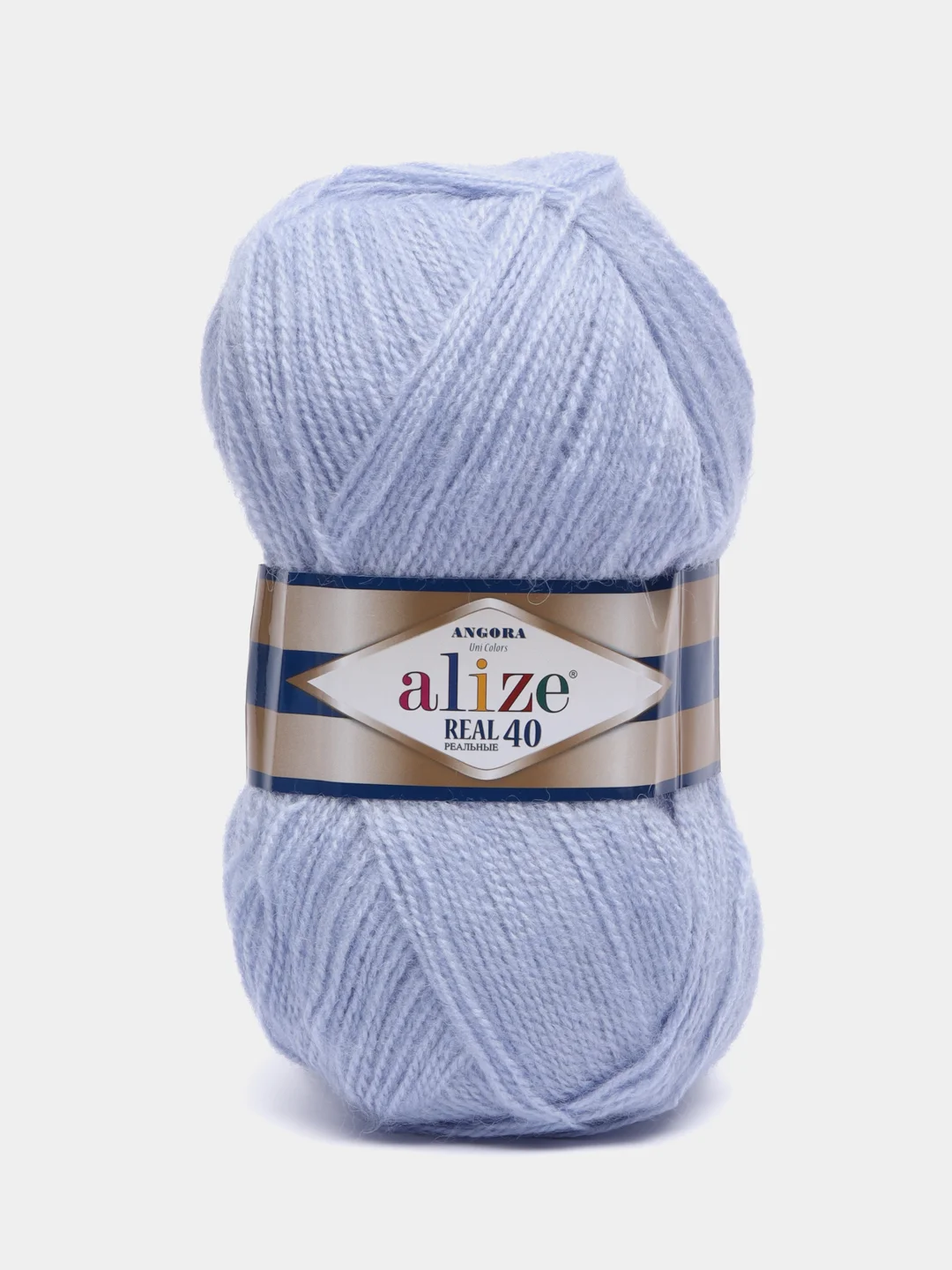 Пряжа Alize Angora real 40 100 гр, 430м, 40% шерсть,60% акрил, 51 светло-голубой, 5 штук