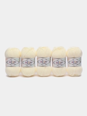 Пряжа Alize My baby, 50 г, 150 м, 100% акрил, 62 молочный, 5 штук