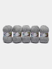 Пряжа Alize Burcum Klasik, 100гр, 210м, 100% Aкрил, 21 серый меанж, 5 штук