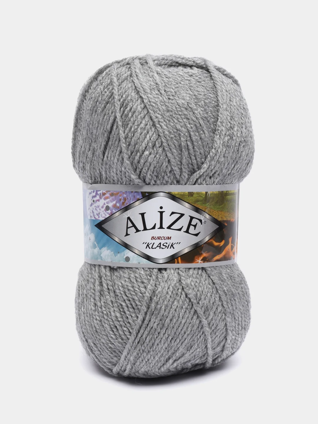 Пряжа Alize Burcum Klasik, 100гр, 210м, 100% Aкрил, 21 серый меанж, 5 штук