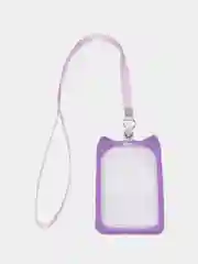 Серый бейдж вертикальный на шнурке