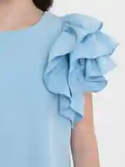Голубой блузка для девочки, праздничная, нарядная,школьная