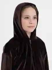 Угольный костюм спортивный для девочки, из велюра