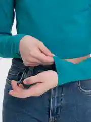 Морской топ с длинным рукавом