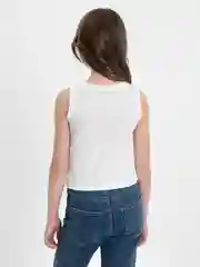 Белый майка для девочки, топ для девочки, лапша