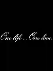 Белый наклейка на авто / машину / стекло "One Life... One Love - Одна жизнь, одна любовь" 40х7см