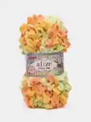Пряжа Alize Puffy Fine Color, 100г, 14,5м, 100% микрополиэстер, 6313 секционный, 5 штук