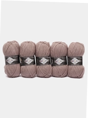 Пряжа Alize Superlana Midi, 100гр, 170м, 25% Шерсть - 75% Aкрил, 541 норка, 5 штук