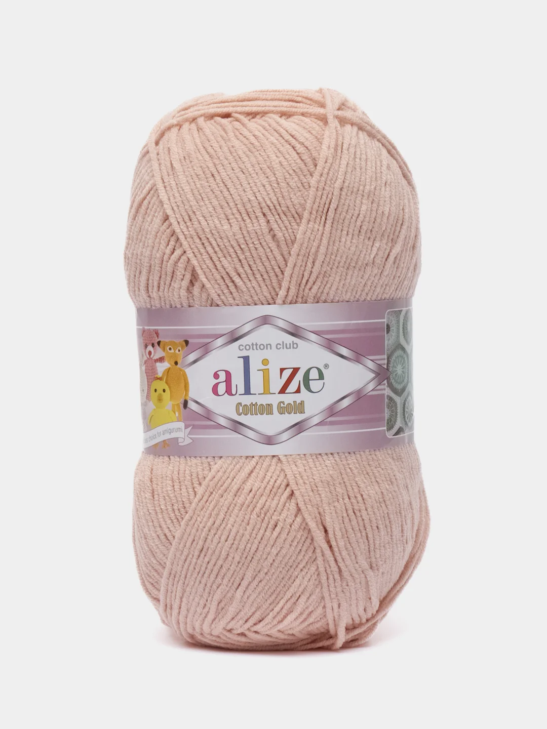 Пряжа Alize Cotton gold, 100гр, 330м, 55%хлопок, 45%акрил, ТУ 161 пудра, 5 штук