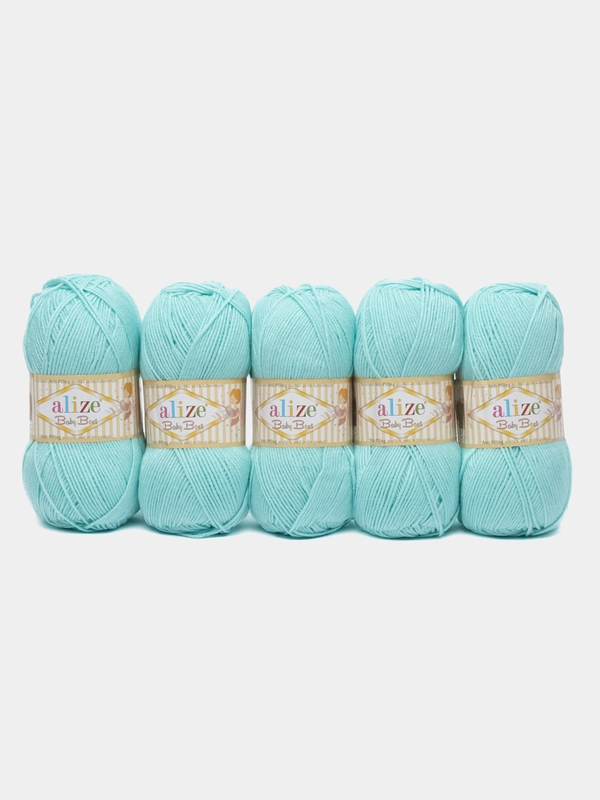 Пряжа Alize Baby Best, 100г, 240м, с эффектом антипиллинг, 19 водяная зелень