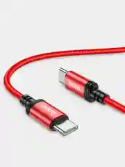 Красный кабель Hoco для Android Type-C, на Type-C Hoco X89, чёрный, PD 60W 3A для быстрой зарядки