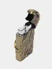 Золотой зажигалка газовая "Орел" с часами/с подсветкой