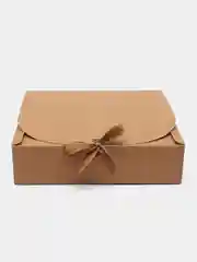 Бежевый коробка подарочная, крафтовая, картонная коробка с бантом, упаковка для подарка