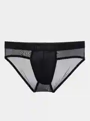Черный мужские трусы брифы сетчатые Gtopx man