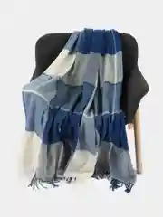Индиго плед шерстяной (овечья шерсть - 70%,полиэстер - 30% ).Размер - 140/200,Производство-РОССИЯ