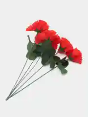 Искусственные цветы, гвоздика красная 5 шт, декор для дома