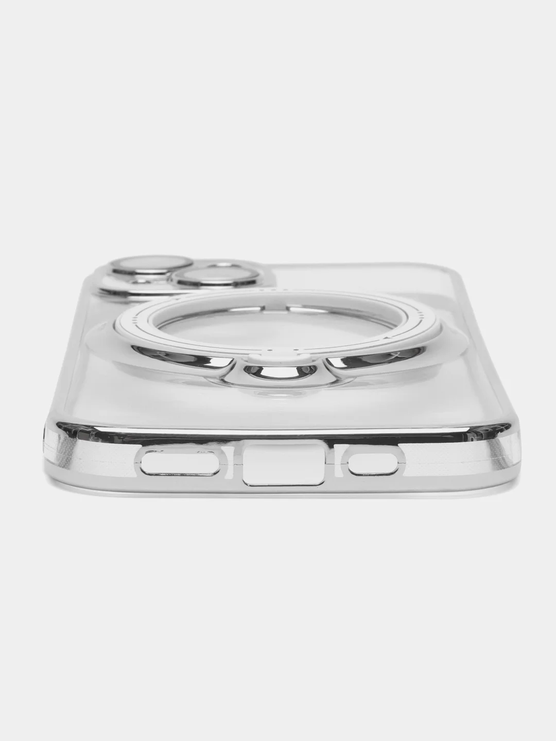 Серебряный чехол MagSafe (Магсейф) для айфон iPhone 11 12 13 14 Pro Max с кольцом защитой камеры