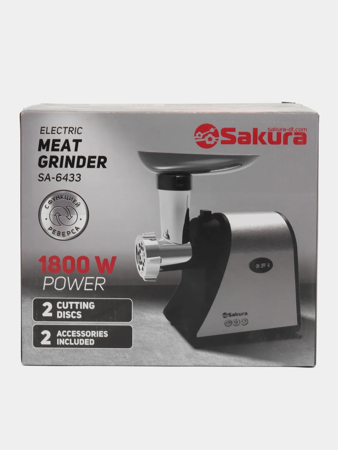 Мясорубка Sakura SA-6433 1800Вт реверс, + компл нас