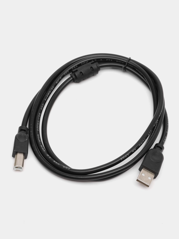 Кабель USB 2.0 A (AM) - USB B (BM) для подключения принтера с ферритовыми кольцами, 1,45 м