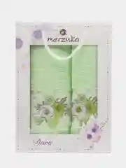 Салатовый набор полотенец в коробке, 2 в 1 (банное и лицевое) Ткань МАХРА.Производитель - Турция