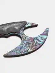 Багровый деревянный нож-керамбит, с защитой пальцев / игрушечное оружие