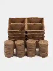 Комплект для рассады 16 ячеек (4 кассета х 4 яч. 8х5х5,5см,32 торф.табл. d42мм)10 упаковок