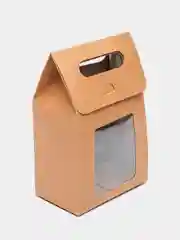 Белый крафт - коробка с окном, 10 шт, складная