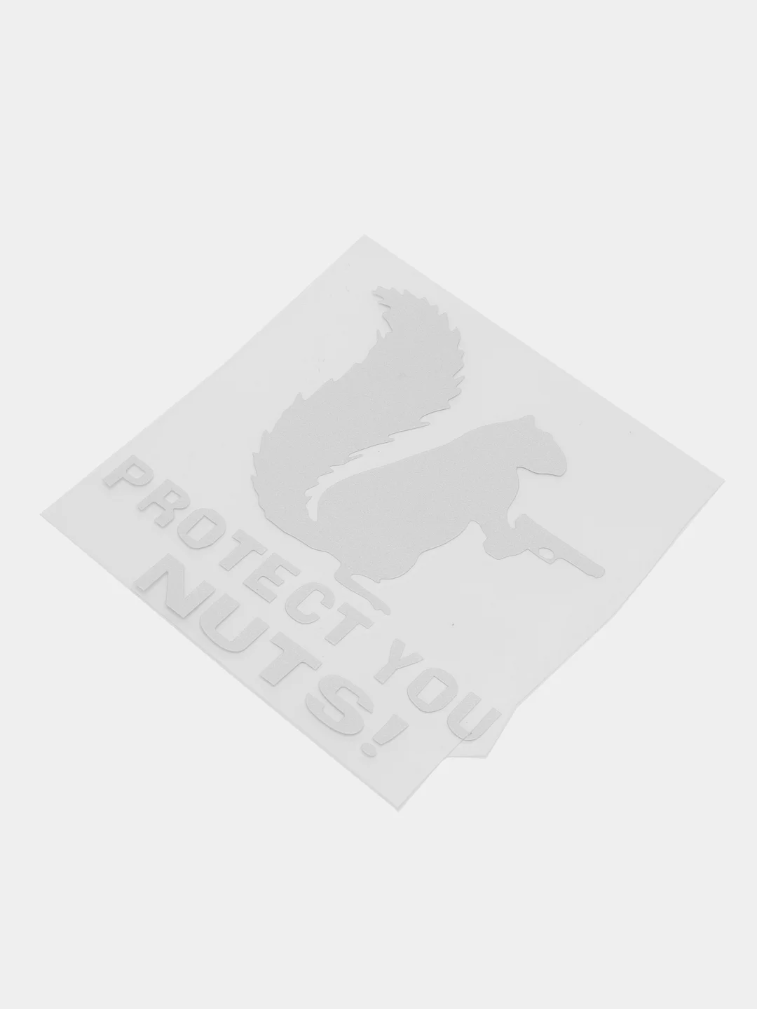 Белый наклейка на авто "Protect your nuts"