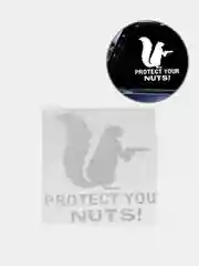 Белый наклейка на авто "Protect your nuts"