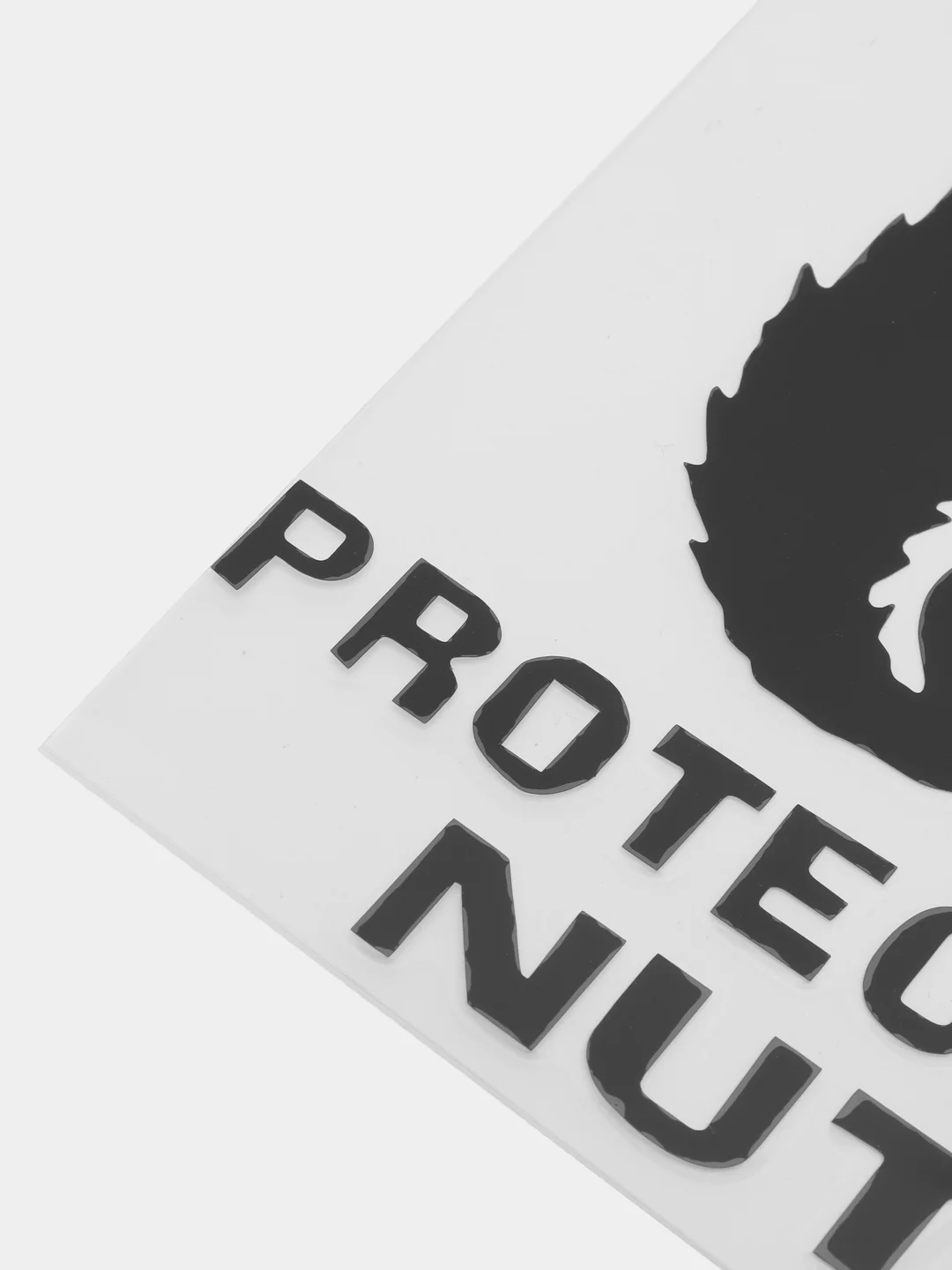 Белый наклейка на авто "Protect your nuts"