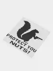 Белый наклейка на авто "Protect your nuts"