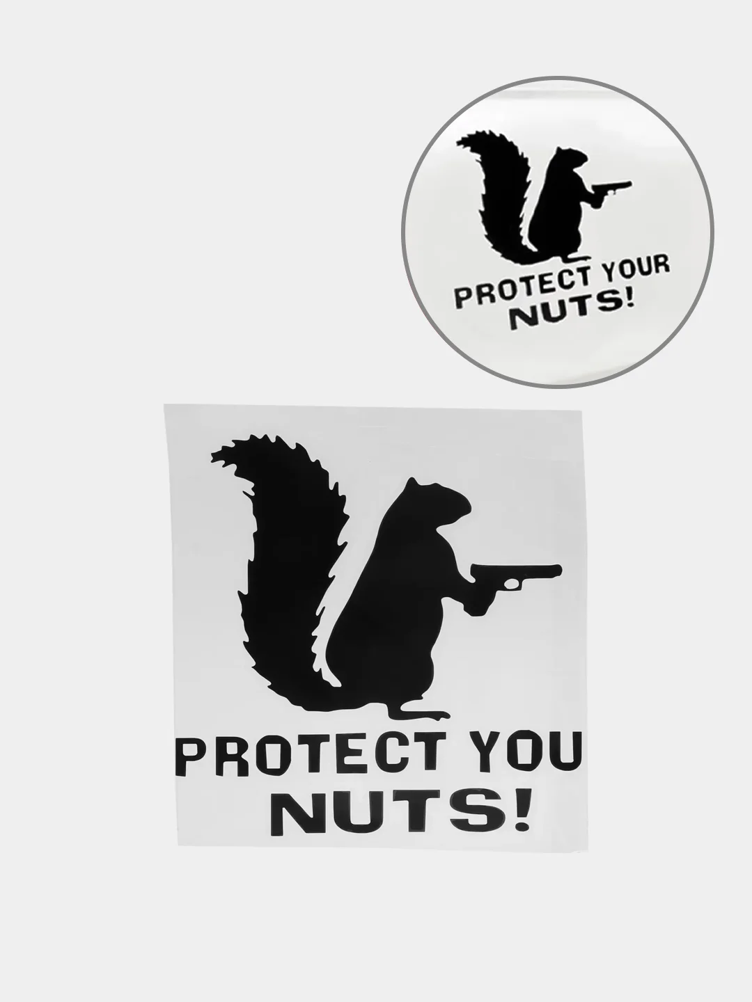 Черный наклейка на авто "Protect your nuts"